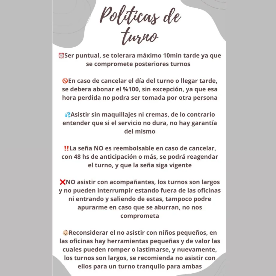 ¡Leer antes de agendar un turno!