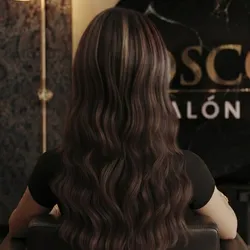 Mechas con gorro,cabello largo.