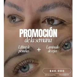 Lifting de pestañas + laminado de cejas 
