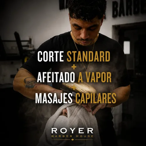  CORTE STANDARD + AFEITADO A VAPOR + MASAJES CAPILARES