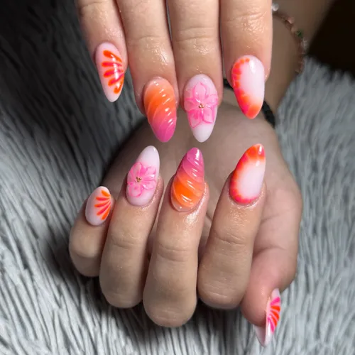Esculpidas + nail art medio