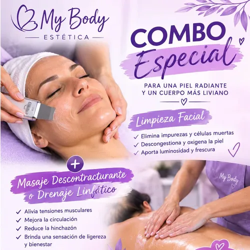 Combo especial 🧖🏻‍♀️ limpieza facial+ Drenaje linfático, de My Body Estetica 