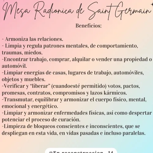 Mesa Radionica de Saint Germain 