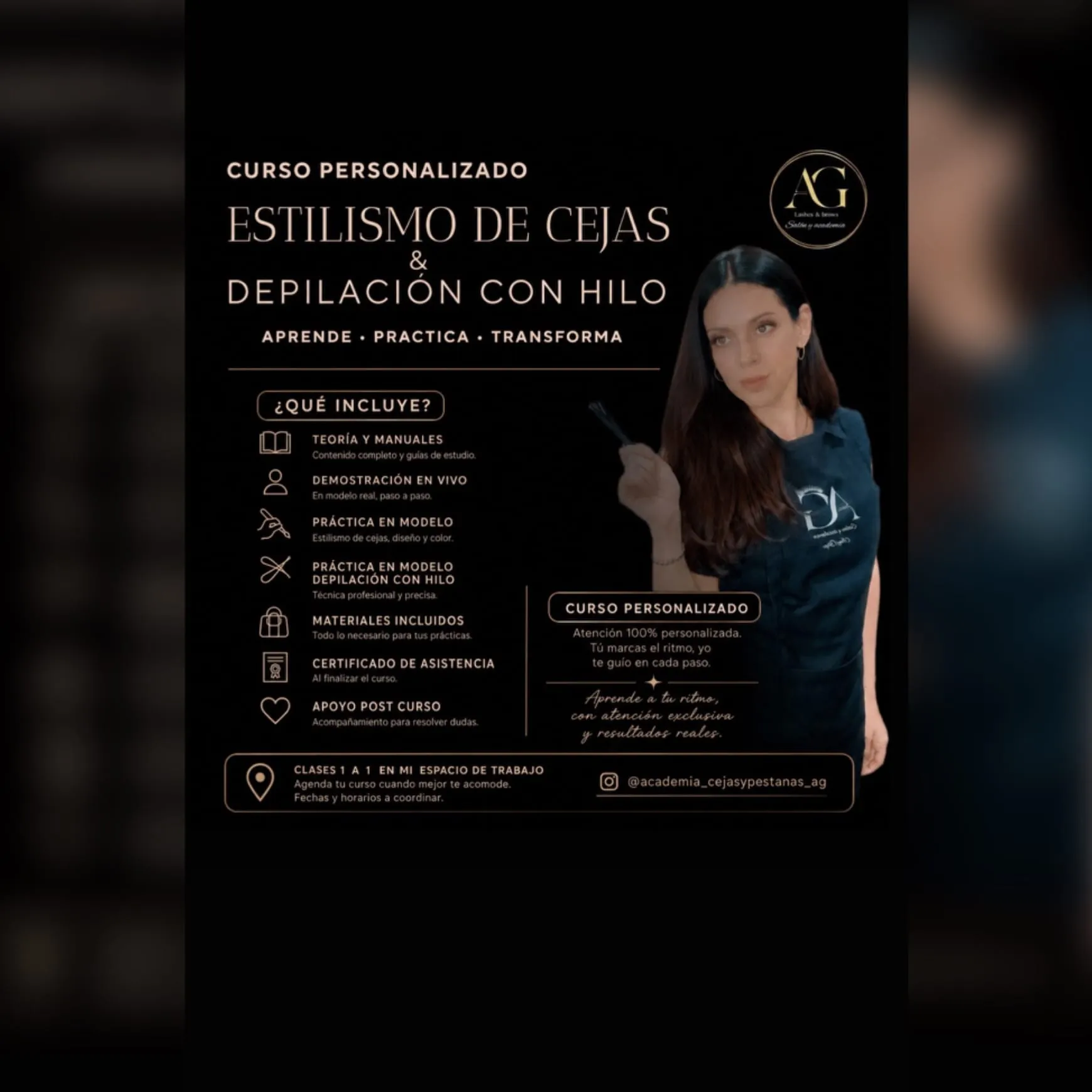 Curso VIP personalizado  individual Master en Cejas 